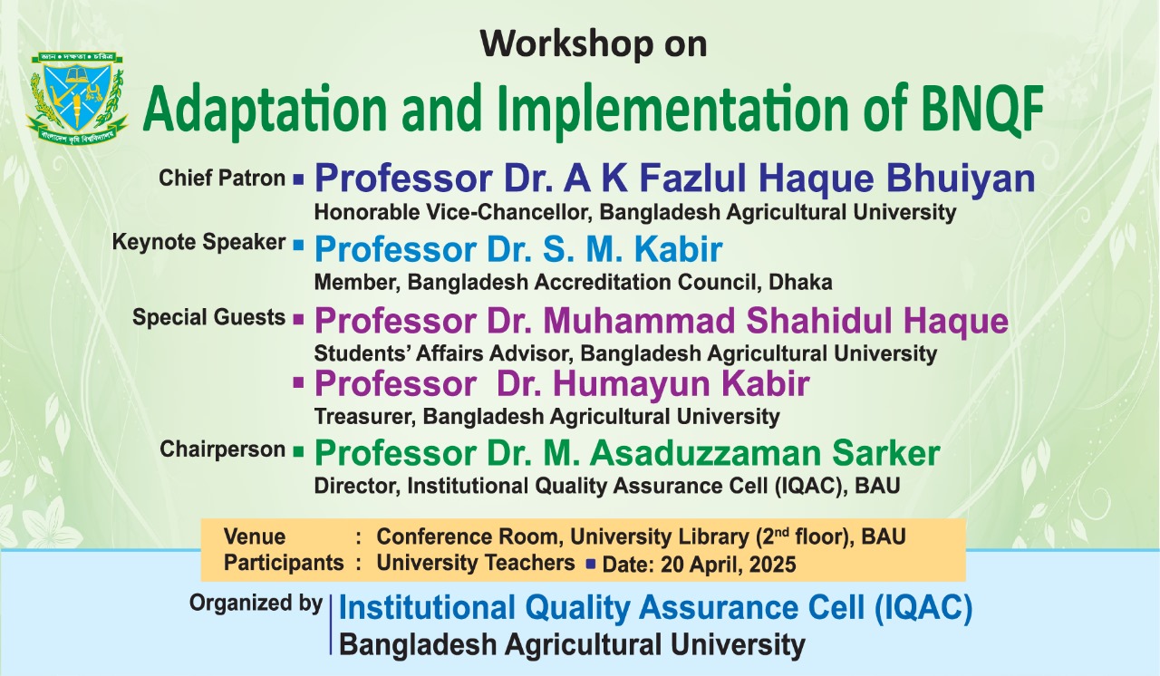 Workshop on Adaptation and Implementation of BNQF for University Teachers held on 20-April-2025
